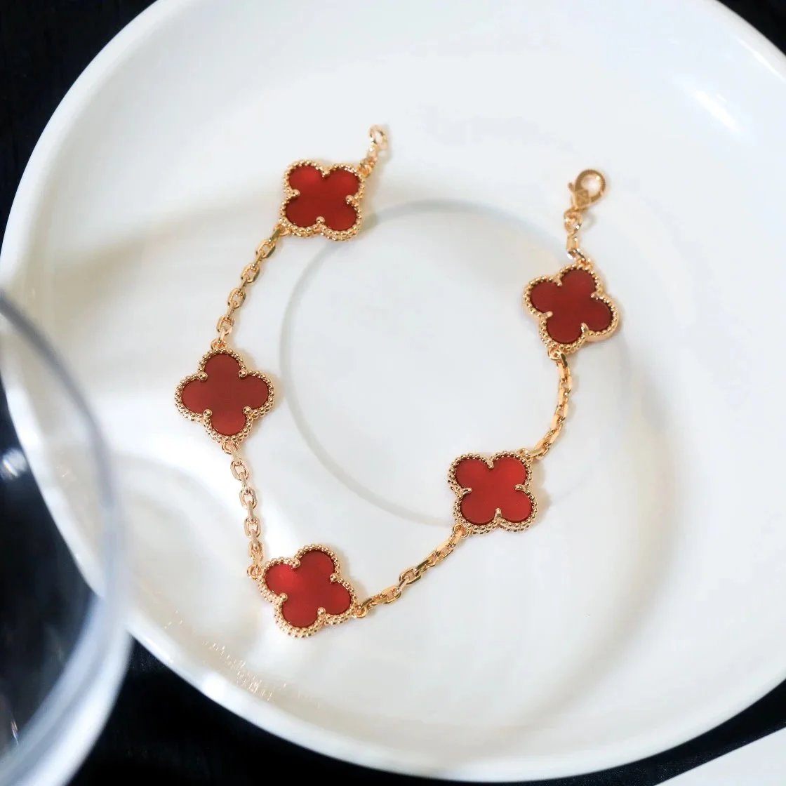 XXX-FKYB Classic Five-Flower Bracelet, Carnelian – 3782