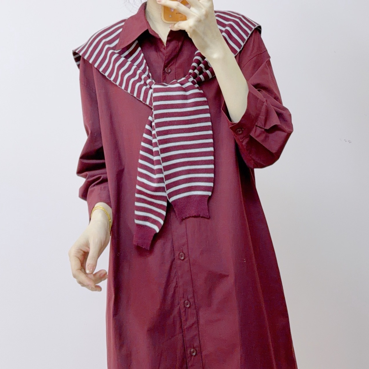 [Available for Sale at the Store] 2026 Summer New Fashion Versatile Shawl-Style Trench Coat Shirt Dress 061