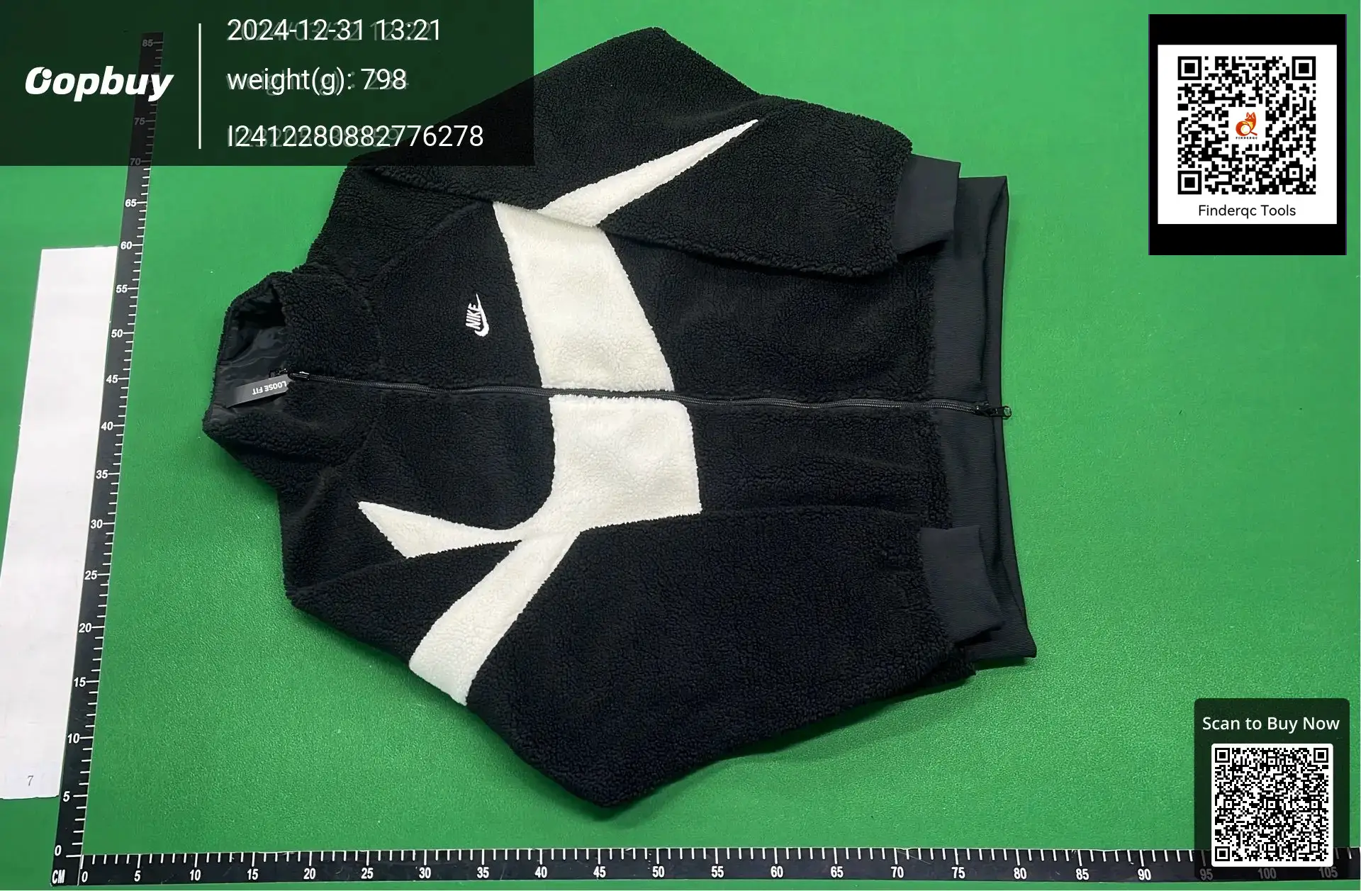 Nike Big Swoosh Fleece Jacket Black White