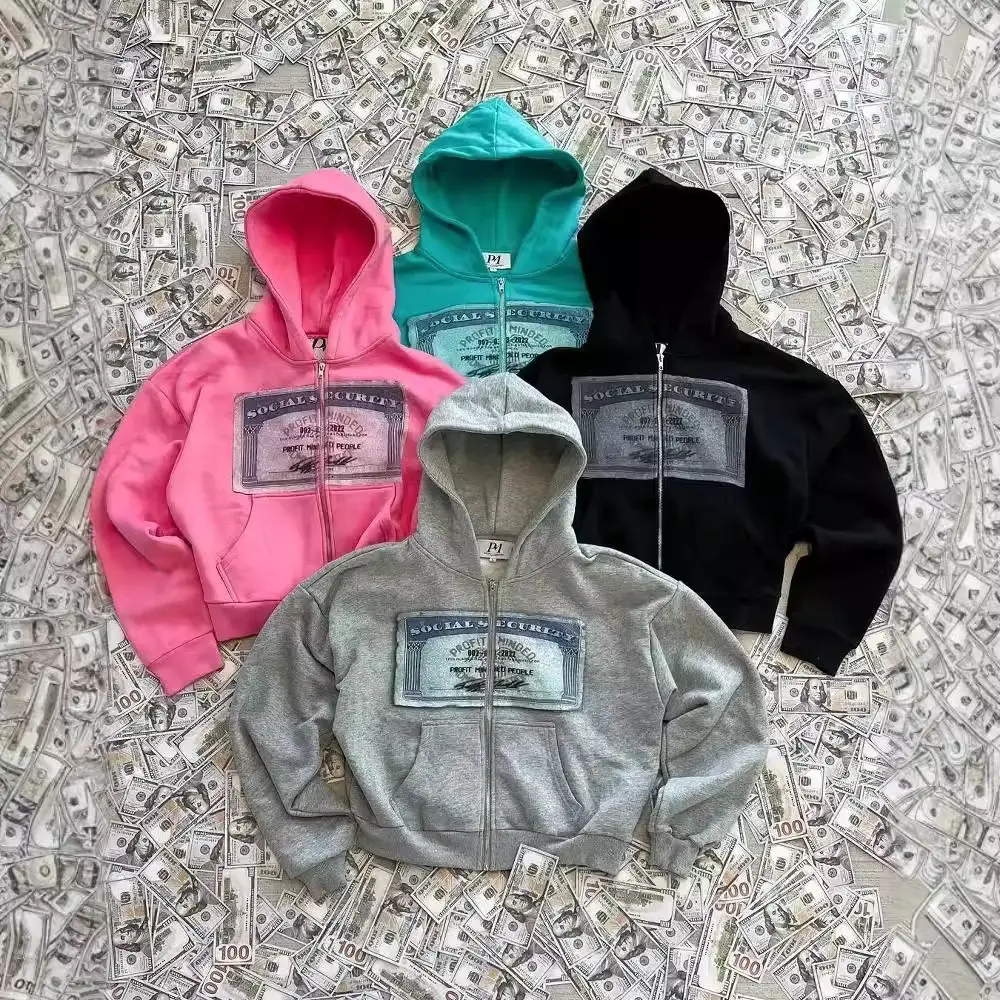 Y2K American Style 2024 New Sweatshirt Pi Cool Top Zipper Cardigan Jacket Sweatshirt Sportswear Casual Loose Fit
