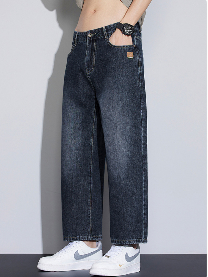 Shanggu Men's American Retro Jeans Men's Spring 2026 New Loose Straight Nine-Point Casual Pants Trendy