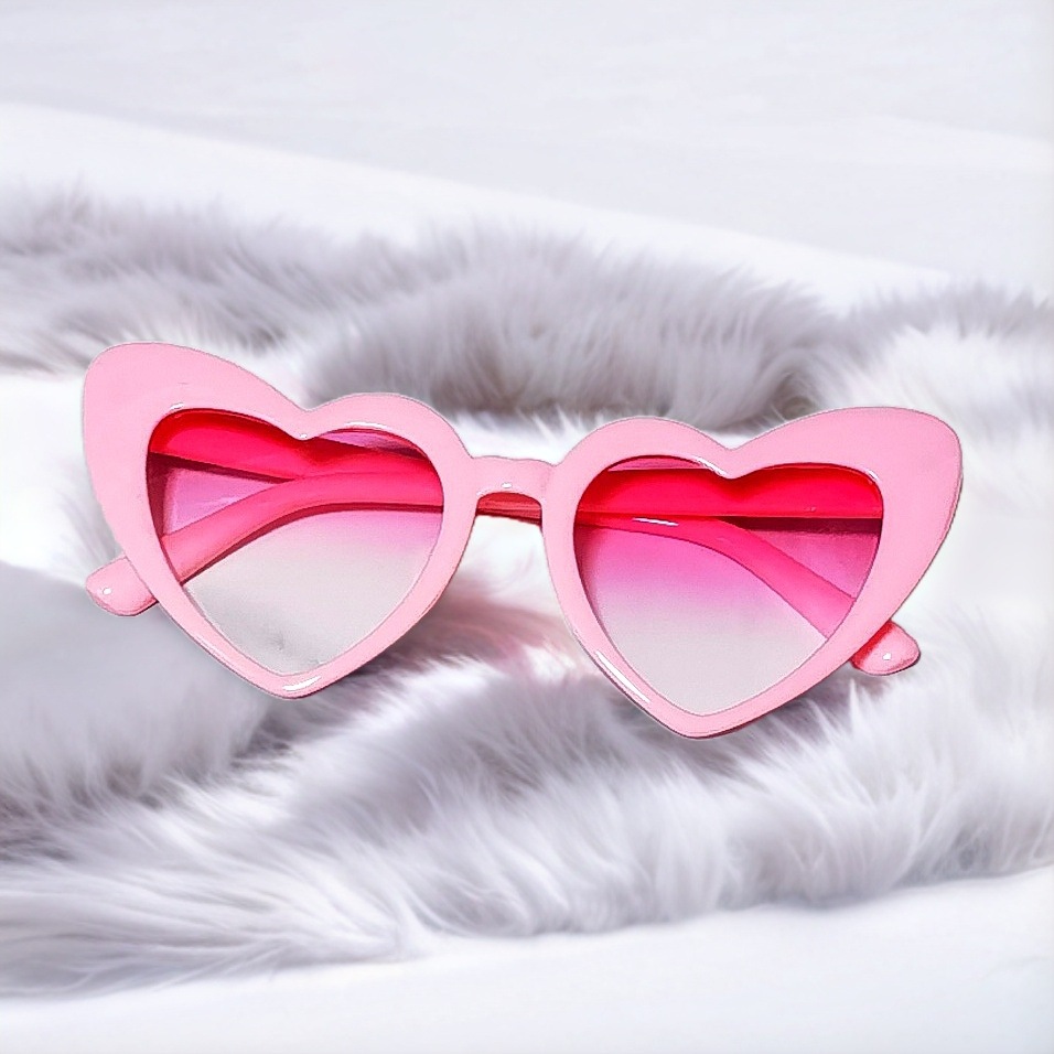 2025 European and American Cross-border Love Sunglasses SUNGLASSES Sunscreen Peach Heart Glasses UV-proof Fashion Sunglasses