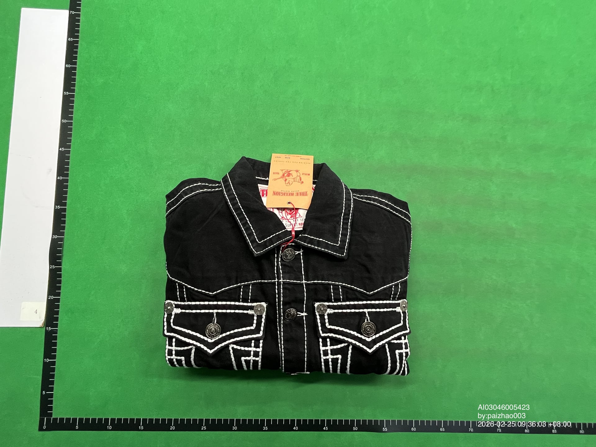 American-Style Trendy Brand Religious Denim Jacket for Men, Large Size, White Thick Line Maitreya Buddha Workwear Casual Jacket QC