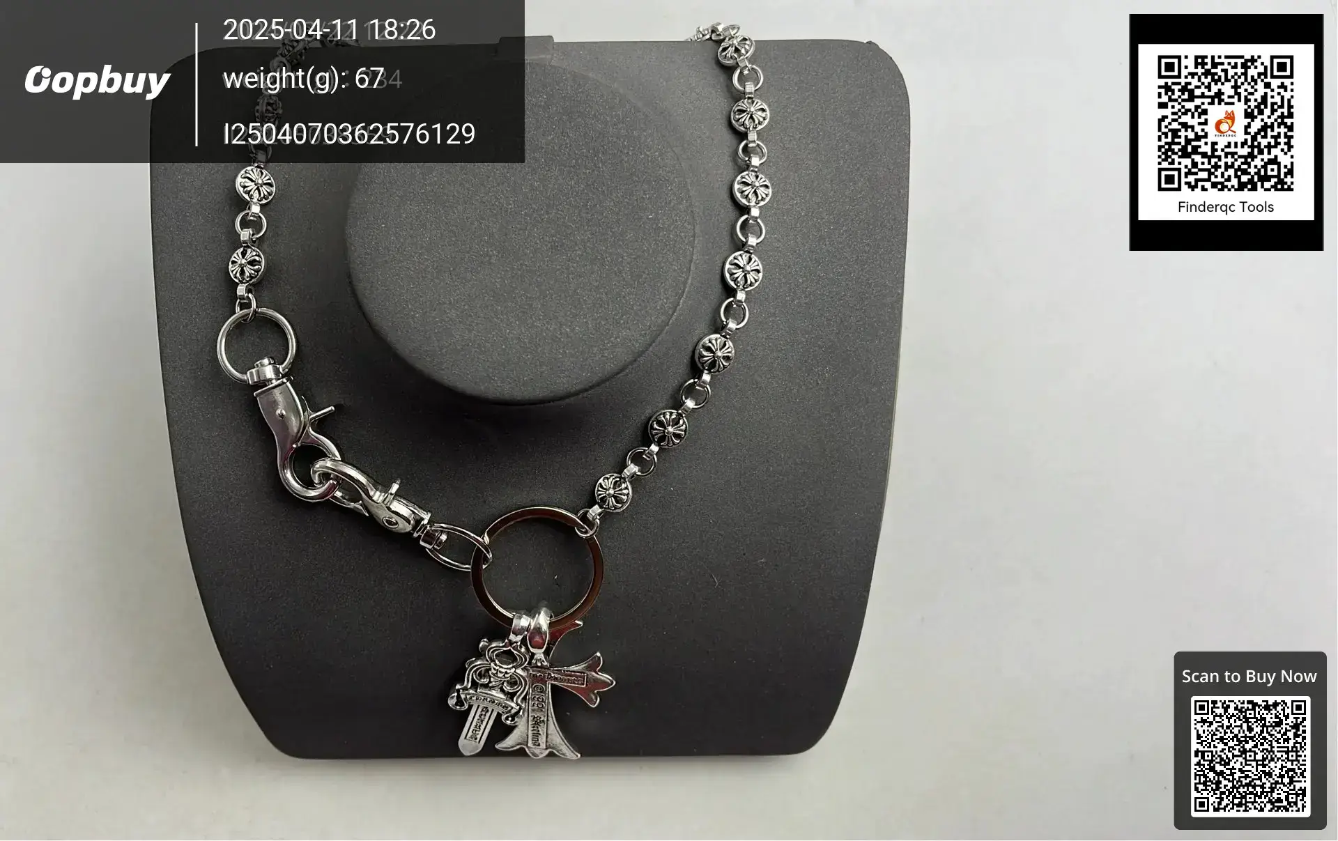 Crodo Element Pants Chain Bag Hanging Chain Sword Round Bead Cross Waist Chain Lobster Button Pendant Jeans Pants Chain
