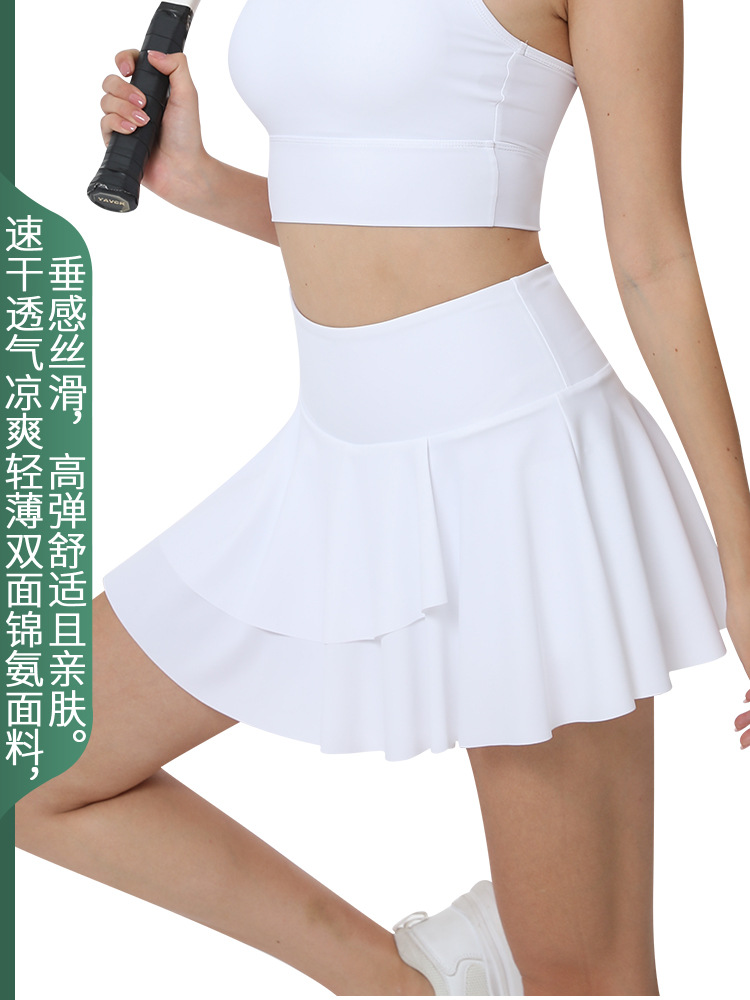 Quick-Drying Sun-Protective Flared Badminton Tennis Skirt, Running Fitness Yoga Skirt, Outdoor Golf Short Sports Skirt, Cross-Border