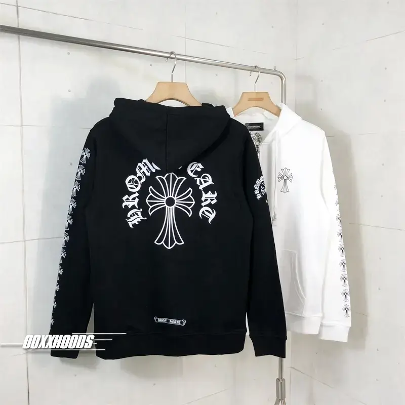 Awesome Classic Pattern Cross Logo String Printing Personalized European and American Trendy Brand Sweatshirt Zipper Jacket