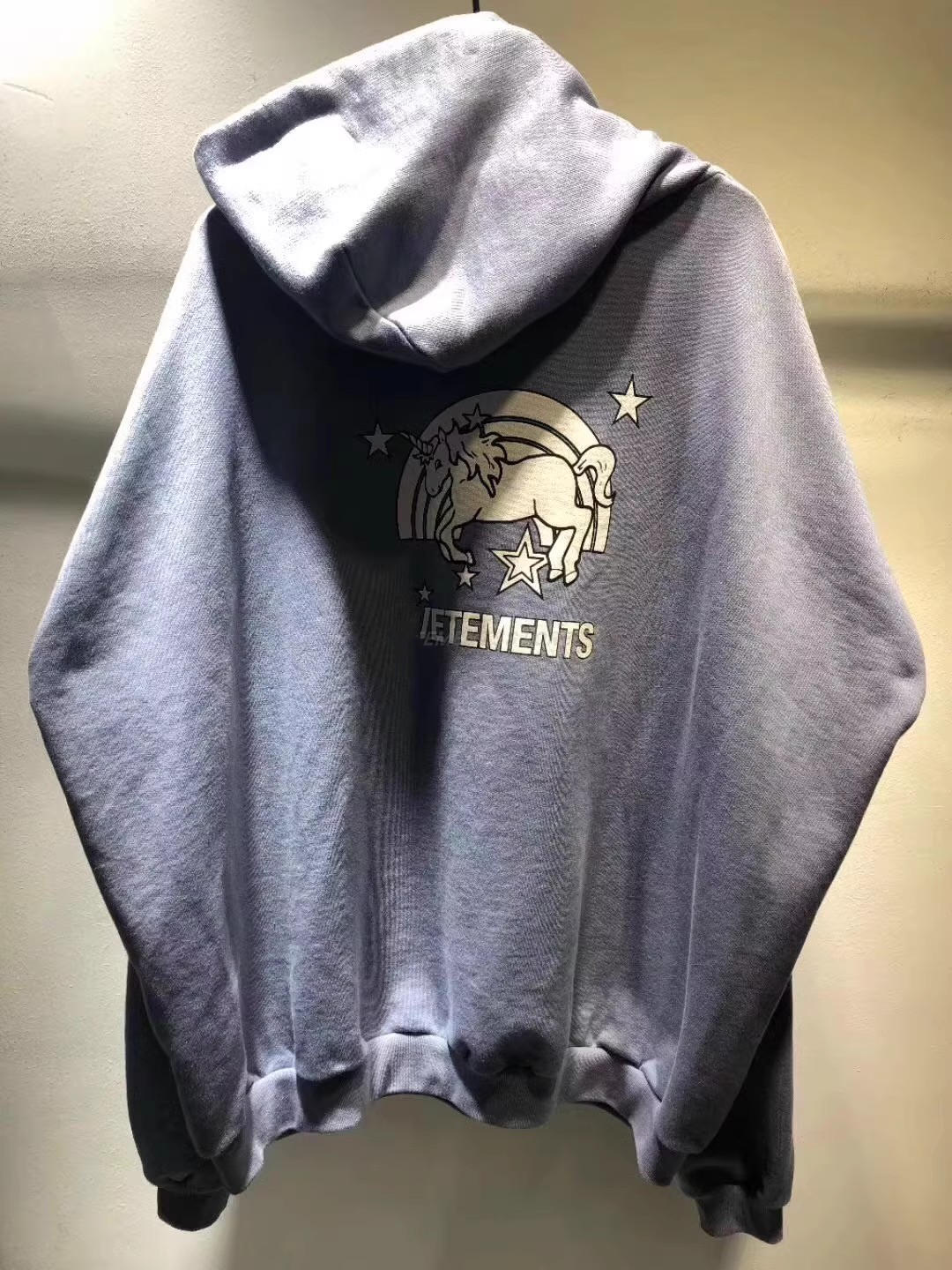 In Stock Ietements Brightening Haze Blue High-Weight Unicorn Thick Unisex Loose Sweatshirt Hoodie