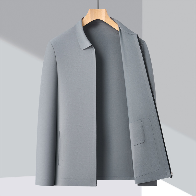 Summer New Men's Solid Color Lapel Trench Coat, Simple Business Executive Jacket, Casual Simple Travel Coat