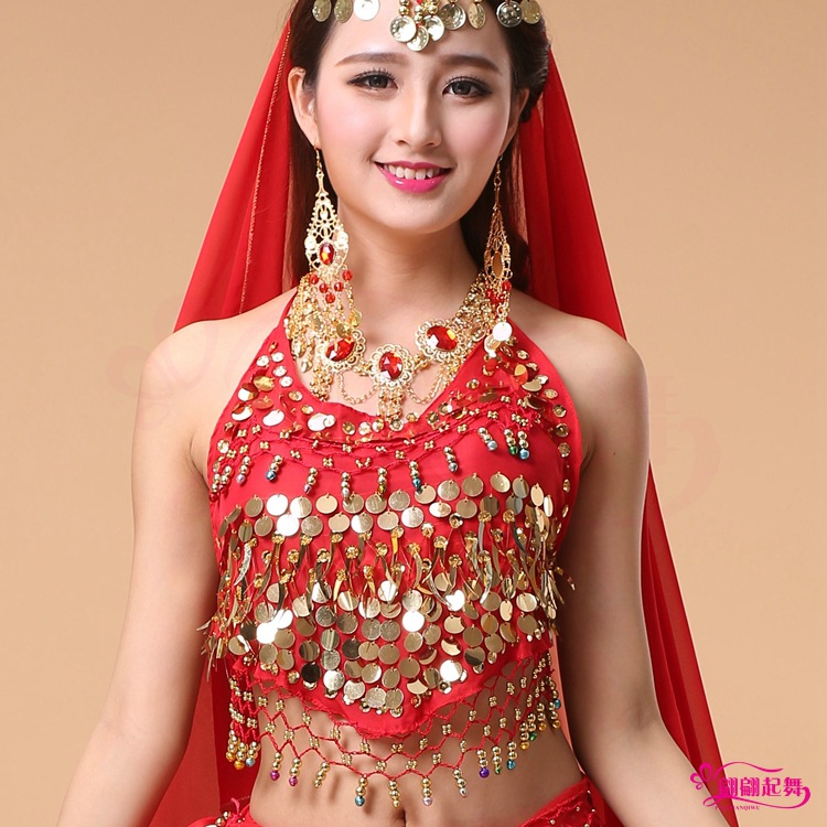 Adult Women's Belly Dance Clothing Stage Folk Dance Xinjiang Dance Indian Dance Performance Clothing Pepper Bellyband Top