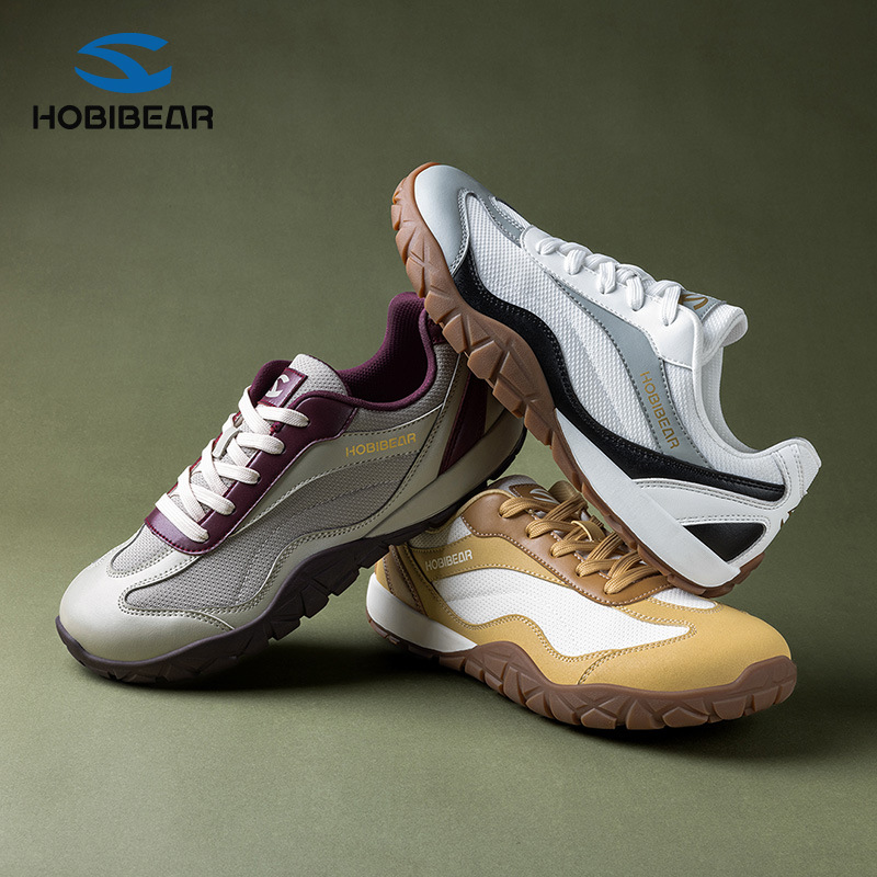 Hobibear Men's Versatile Flat Shoes for Spring and Autumn, Wide-Toe Shoes, German Training Shoes, Wide-Foot-Friendly Soft-Soled Wide-Toe Shoes