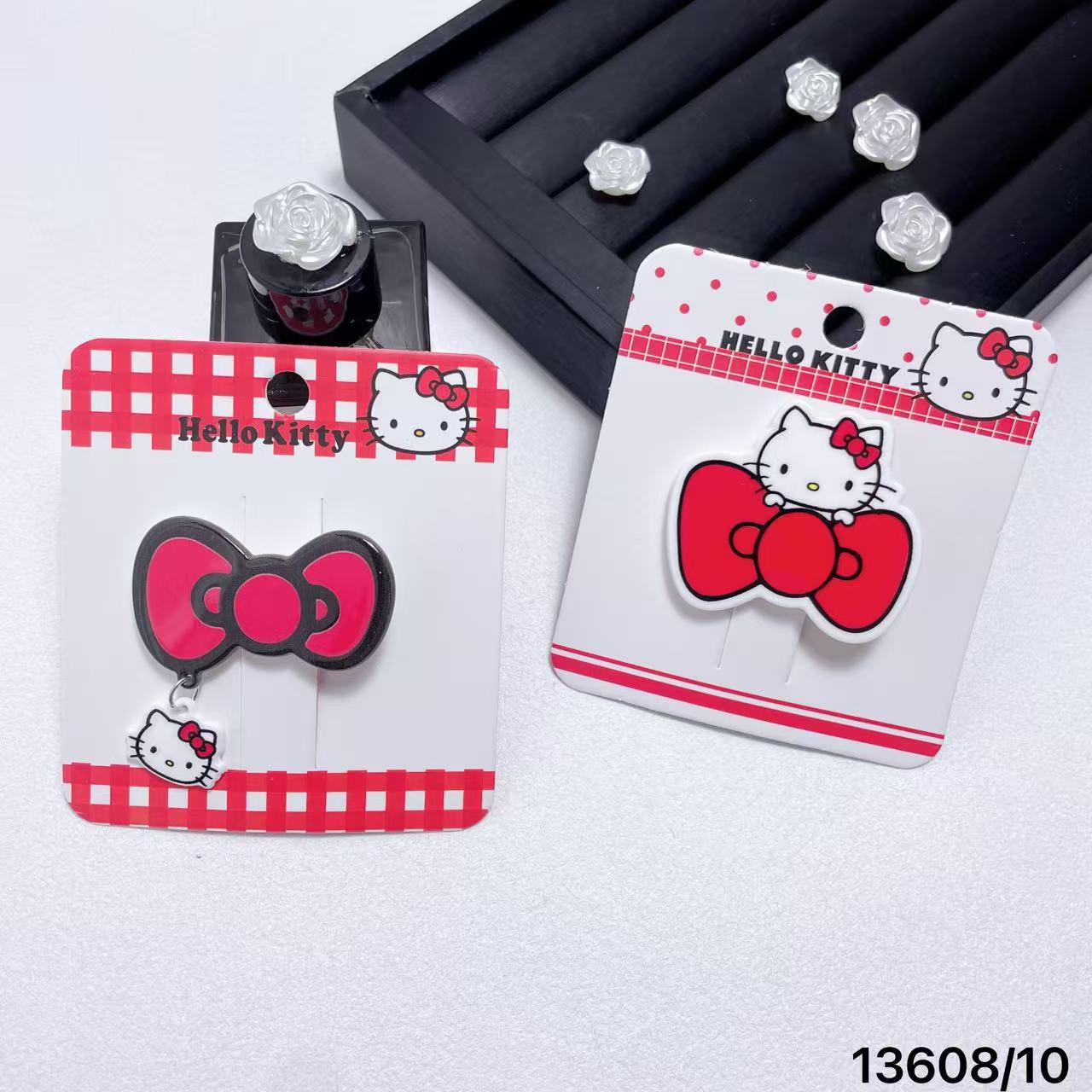 Authenticly Authorized Hello Kitty Red Bow Cute Cartoon Hair Clip 13608