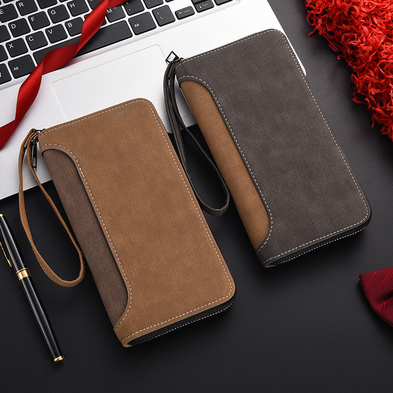 2026 New Men's Long Wallet, Multifunctional Clutch Bag, Large Capacity, Personalized Zipper Coin Purse, Mobile Phone Bag