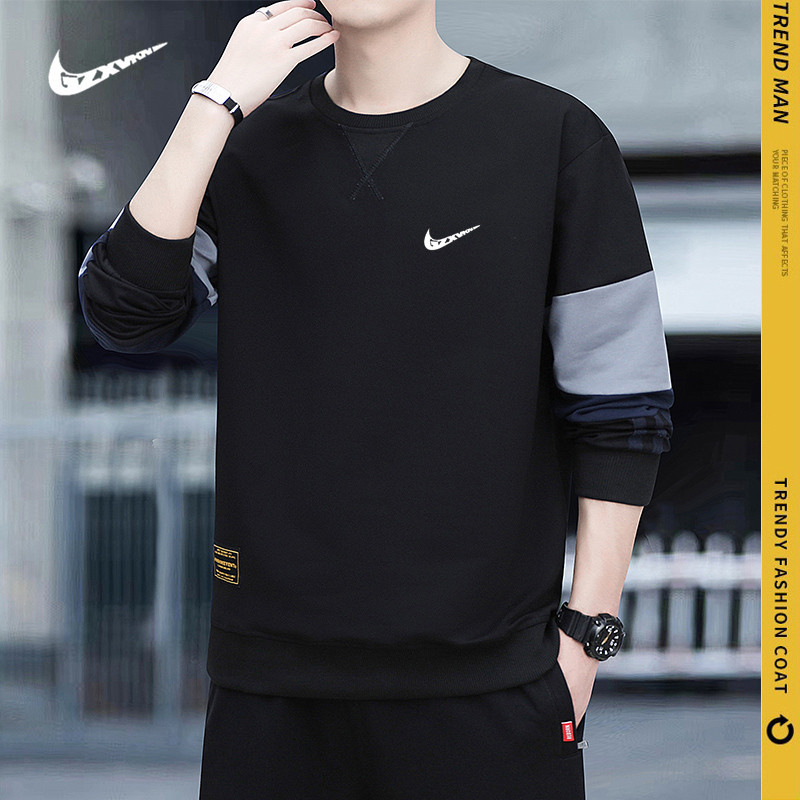 Men's Crewneck Sweater Spring and Autumn New Loose Upper Clothes Autumn Trendy Brand Casual Base Shirt Sports Sweater for Men
