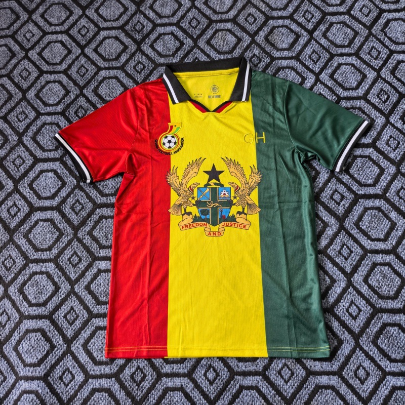 Cross-Border Hot-Selling World Cup Ghana Casual Cultural Shirt Short-Sleeved T-Shirt Football Jersey Football Jersey