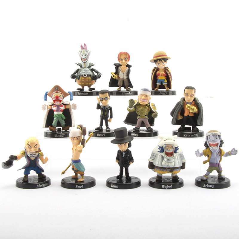 12 Pirate/Sea King Hand-made Q Luffy Solon Choba Red-haired Wusop Model Toy Cake Ornaments