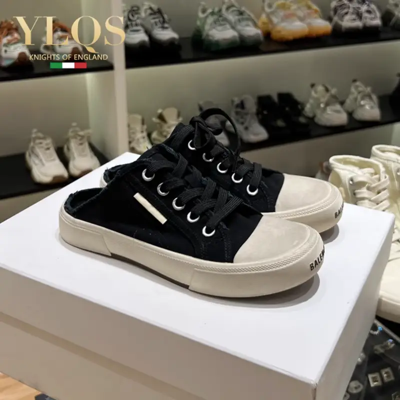 Summer Men's Shoes, Breathable Trendy Brand High-Top ins Beggar Canvas Shoes, Men's Versatile Sneakers, Paris Catwalk Half-Mug Trendy Shoes