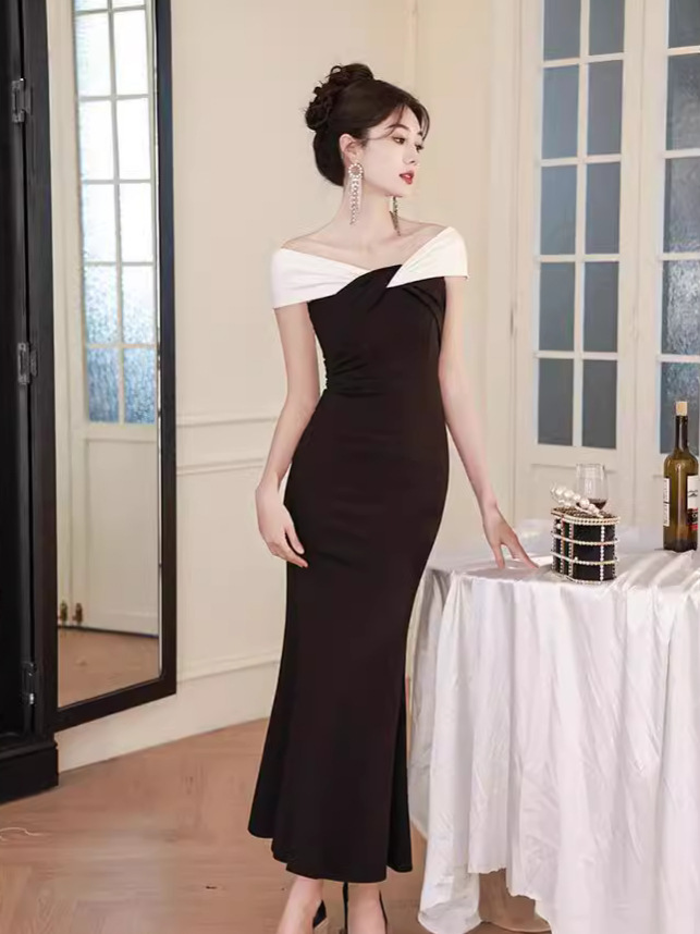 Evening Dress for Women 2026 Summer New Style Fishtail Long Wedding Banquet Dress Sexy and Elegant One-Shoulder Dress