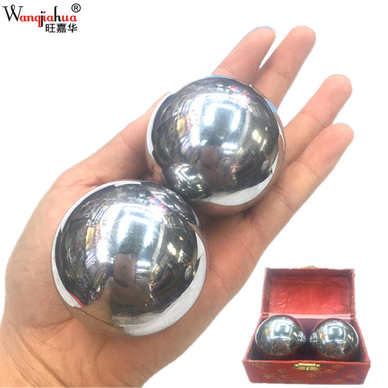 Baoding iron ball solid hollow steel ball fitness handball for middle-aged and elderly people health massage hand ball 53mm cross-border