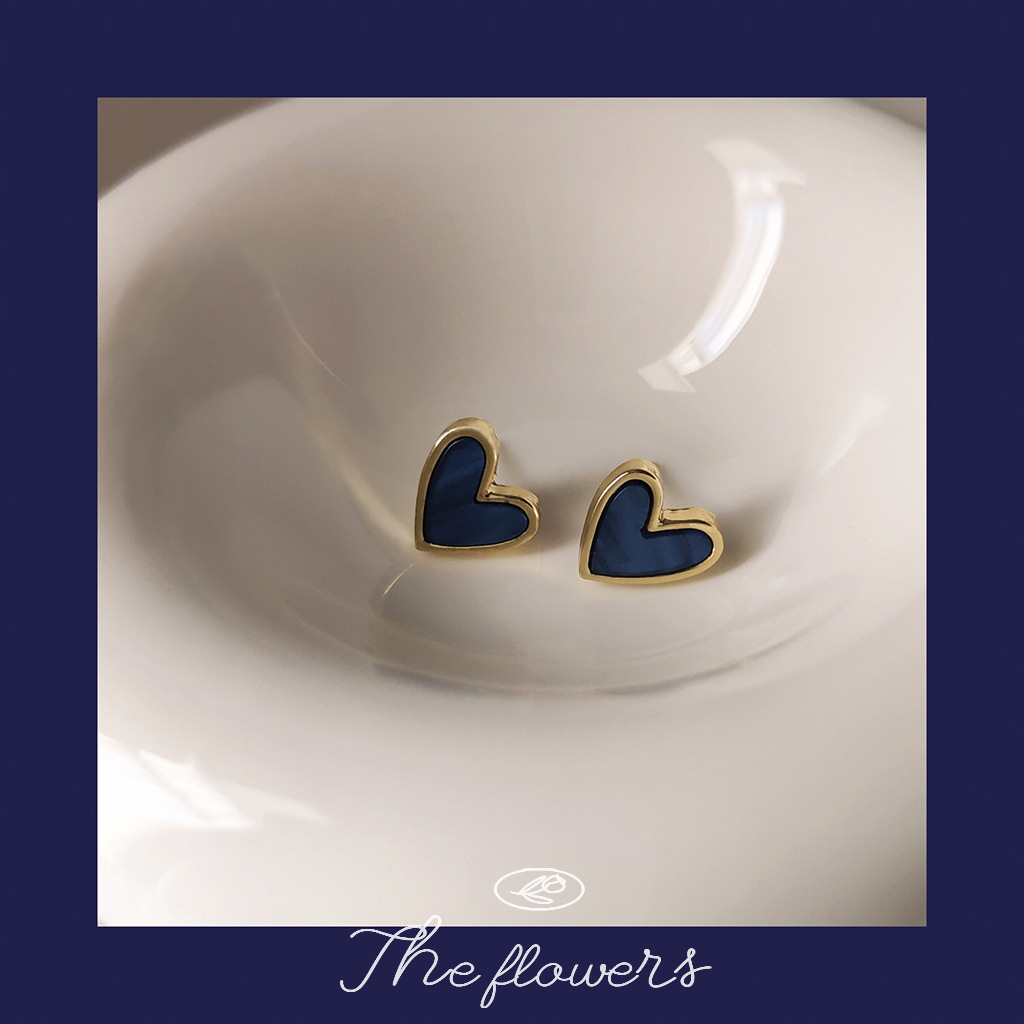 Klein Blue Heart-Shaped Earrings~ Skin-Brightening Silver-Plated Pins, 2023 New Trendy Niche High-End Earrings