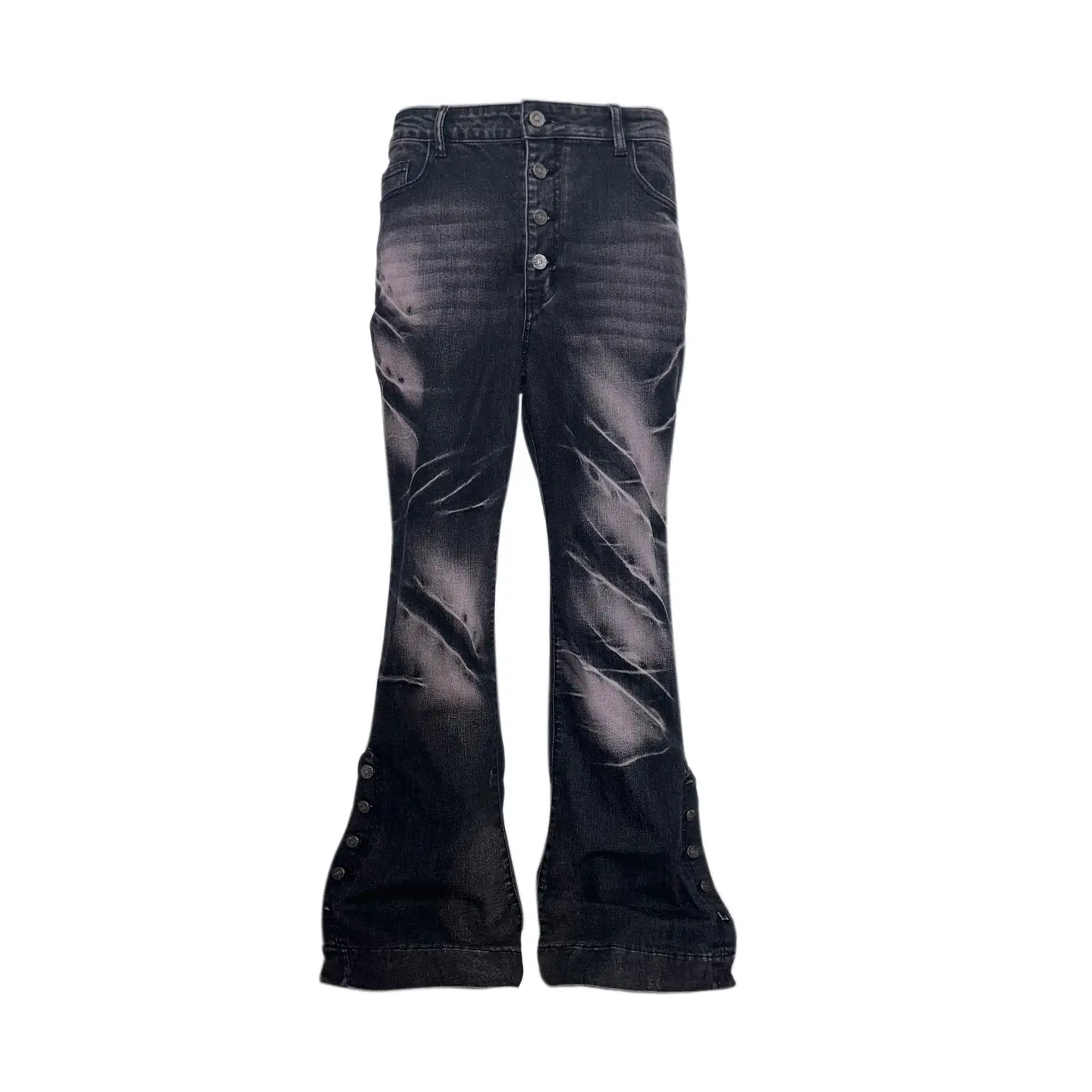 Paiki'Prelude to Cyrus' Mu Zhi Cheng Style Dark Purple Flame Flared Jeans Autumn and Winter Long Pants for MenProduct LinkRefresh