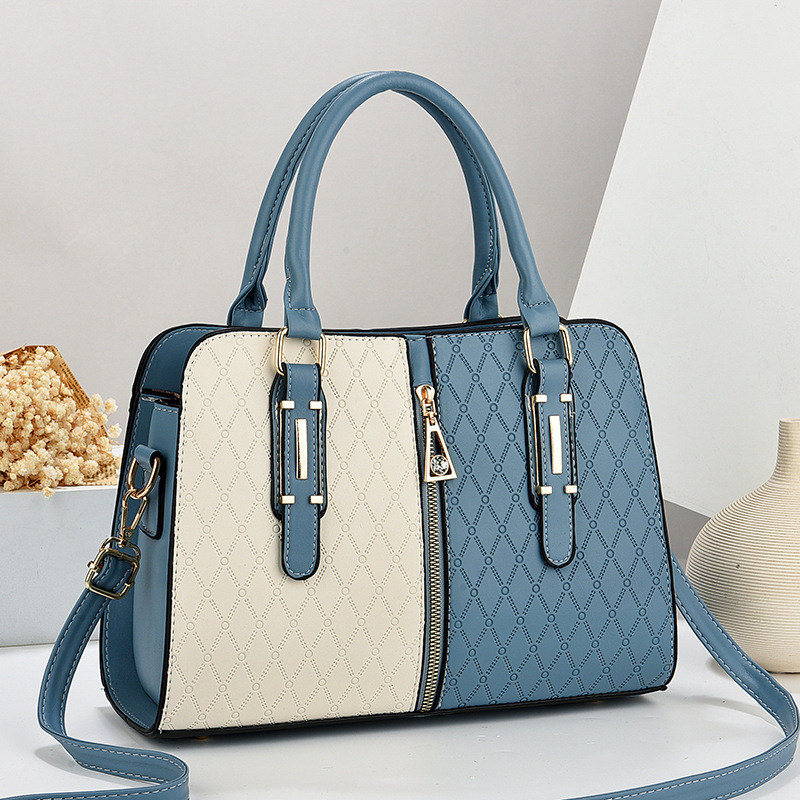 Taizhou Women's Bag Fashionable Color Matching Bag Handbag European and American Elegant Large Capacity Single Shoulder Crossbody Bag Trendyy Bag