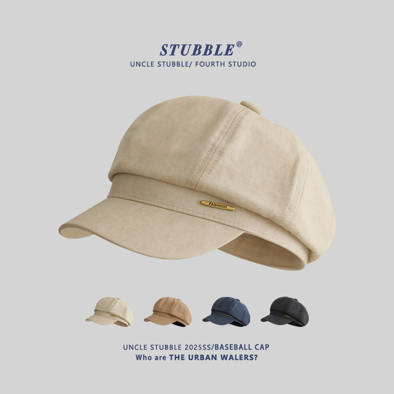 Korean style all-match beret female spring and summer face small octagonal cap retro British style newsboy cap painter hat
