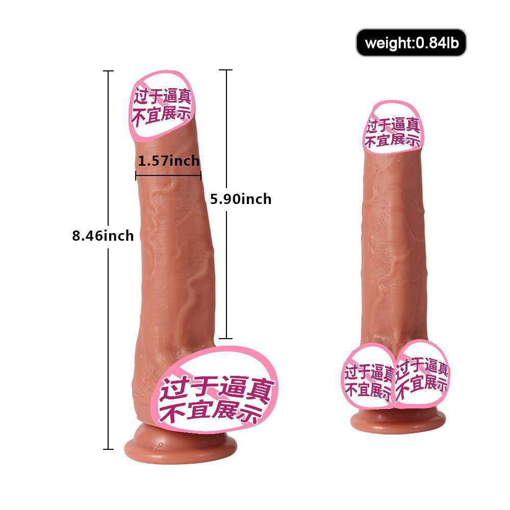 Foreskin Double-Layer Liquid Silicone Penis with Exposed Glans, Simulated Dildo for Masturbation, Adult Sex Toy