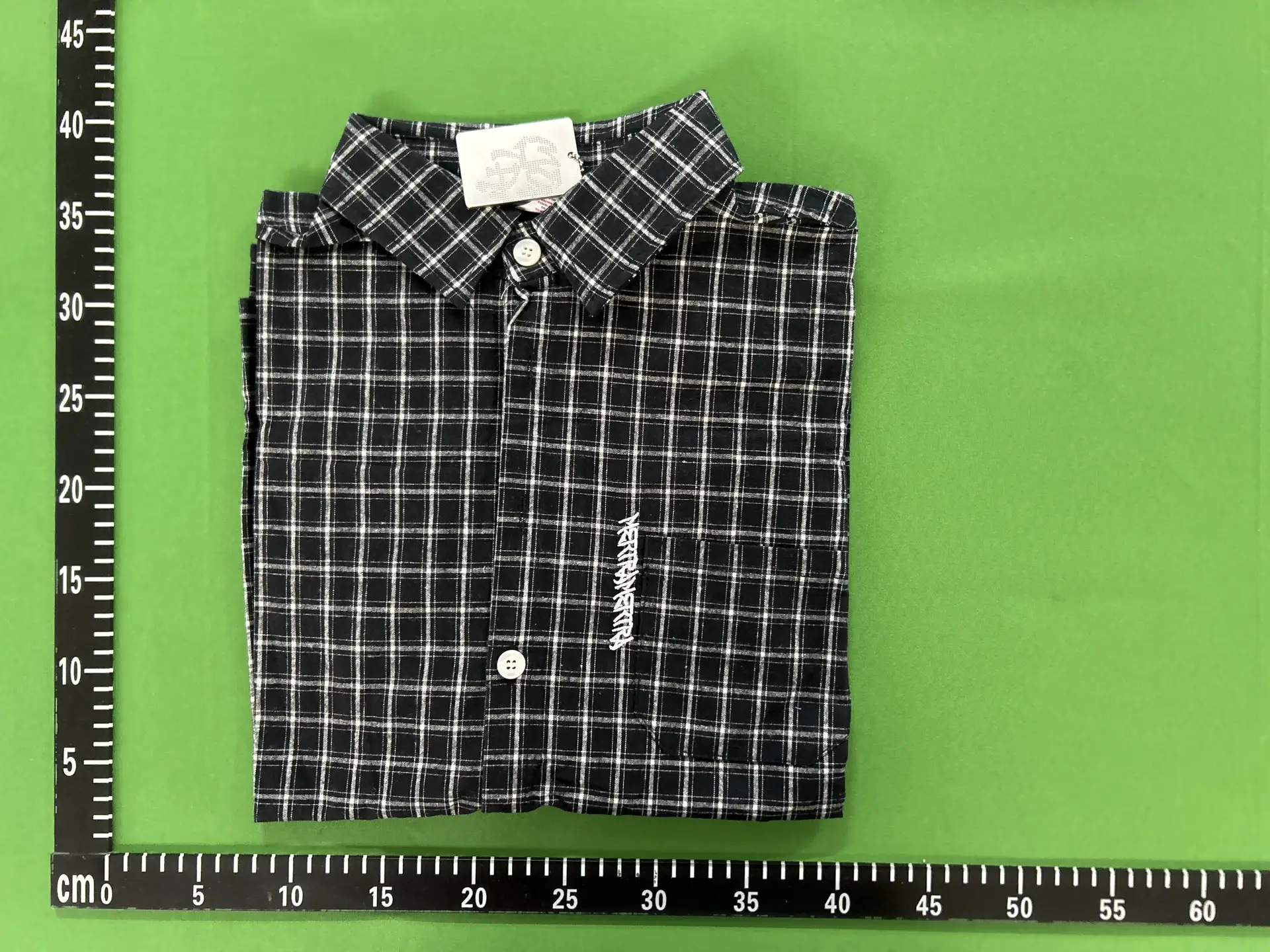 W-ME Plaid Short Sleeve Shirt Black White