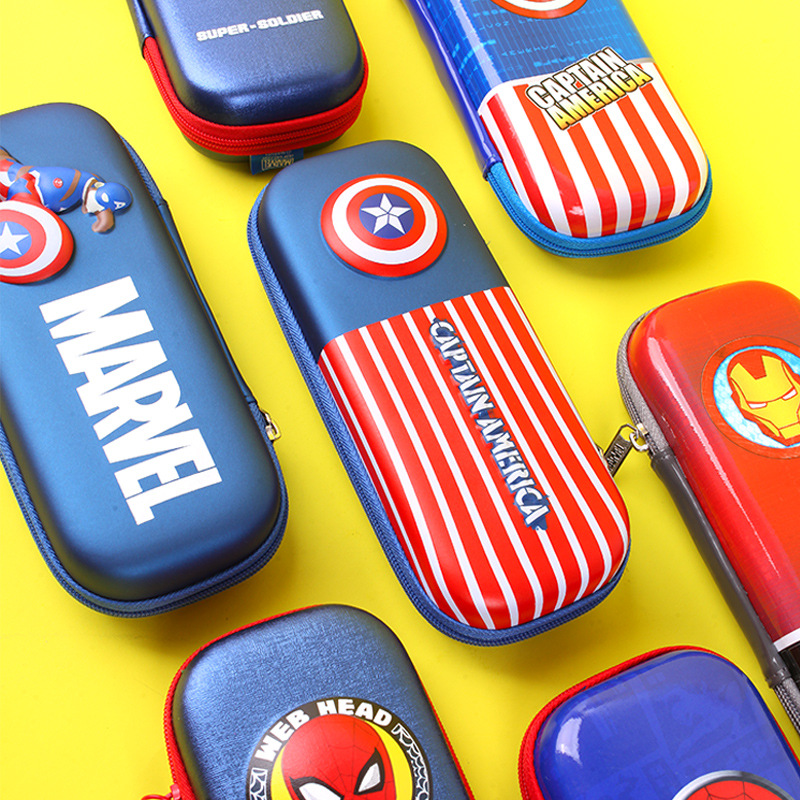 3D hard shell pencil case stationery case Spiderman large capacity primary school children waterproof boys EVA pencil case pencil case