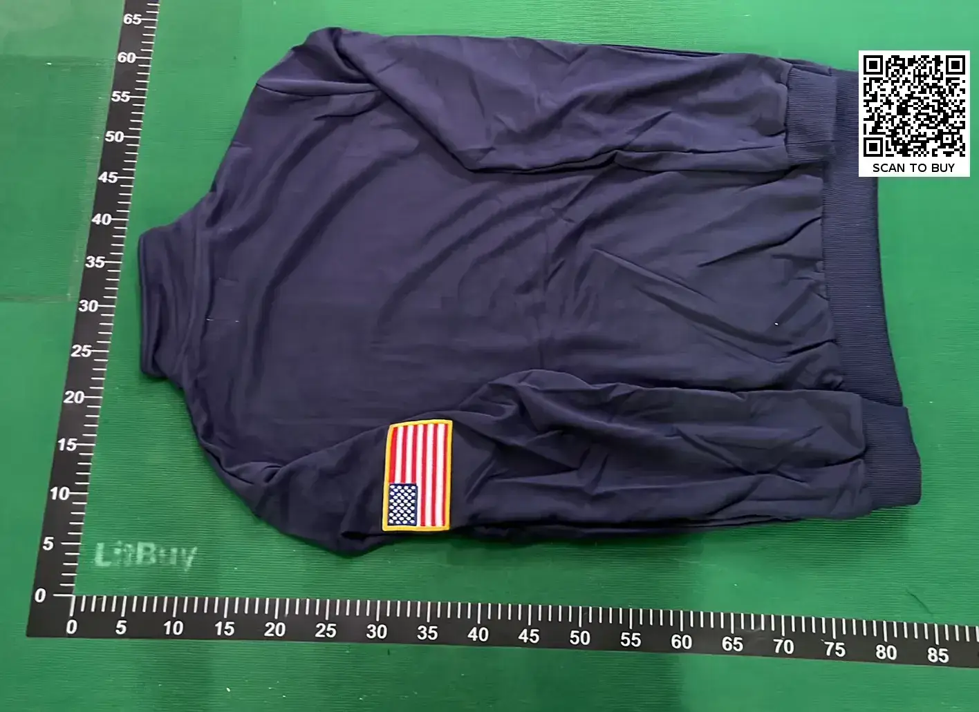 Navy Bomber Jacket with American Flag Patch