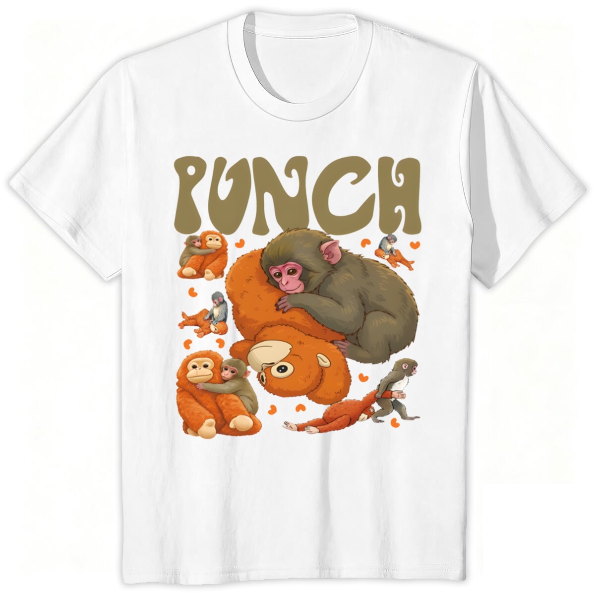 180g Pure Cotton Us Size T-Shirt with Custom Logo, Cross-Border Boxing Monkey Cartoon Print, Fashionable Street Style Short-Sleeved Men's T-Shirt