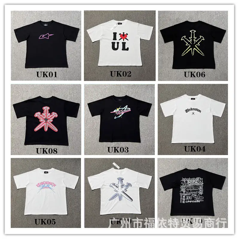 US Tide British Niche Three-Dimensional Three-Sword Letter Printed Short-Sleeved T-Shirt Street Hip-Hop Trendy High Street Short-Sleeved Summer
