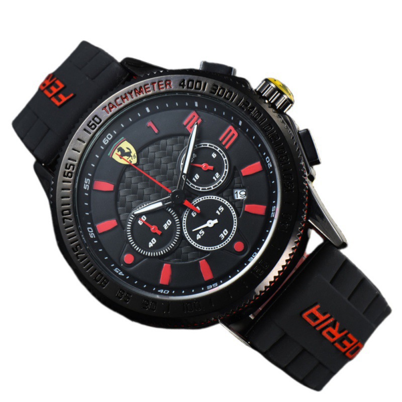 2024 Six-pin Full-function Chronograph Rubber Belt Men's Farah Brand Casual Running Seconds Chronograph Watch Foreign Trade Explosions