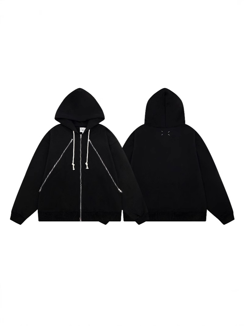 Cross-Border Trendy Brand Maison Margiela Mm6 New Loose Hooded Sweatshirt Simple Zipper Jacket