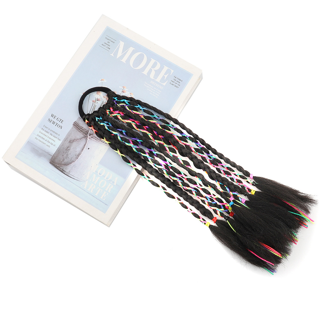 Children's small braid ponytail color ponytail color rope hair ring 12 ponytails