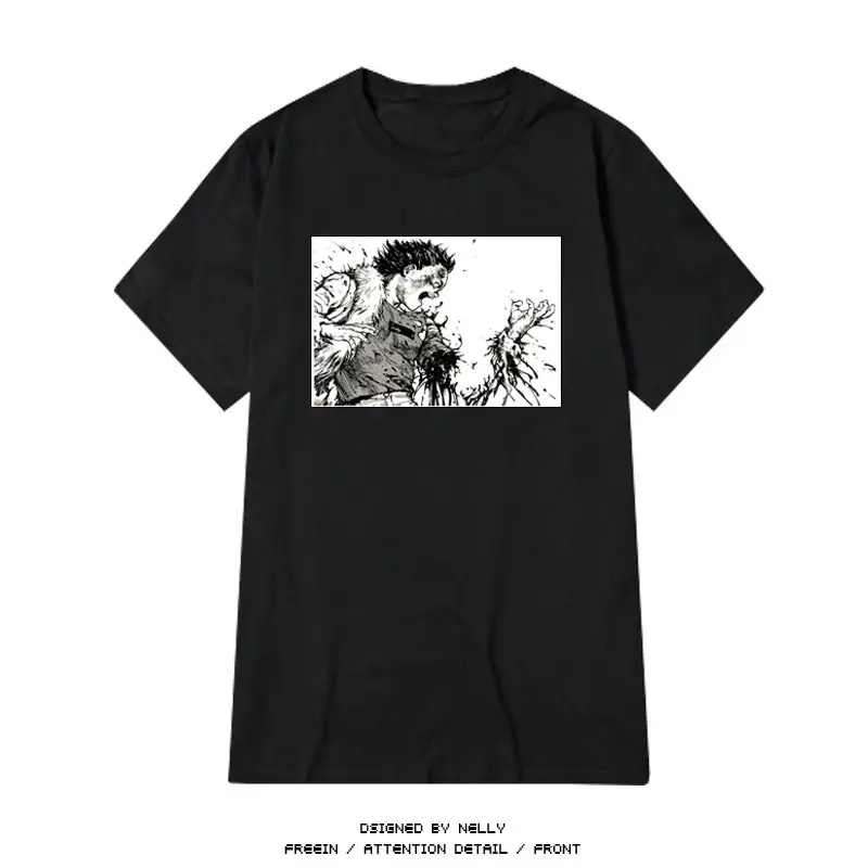 Akira 17Fw Arm Tee Akira Character Anime Comic Broken Arm pure cotton Men and Women Short Sleeves T-Shirt