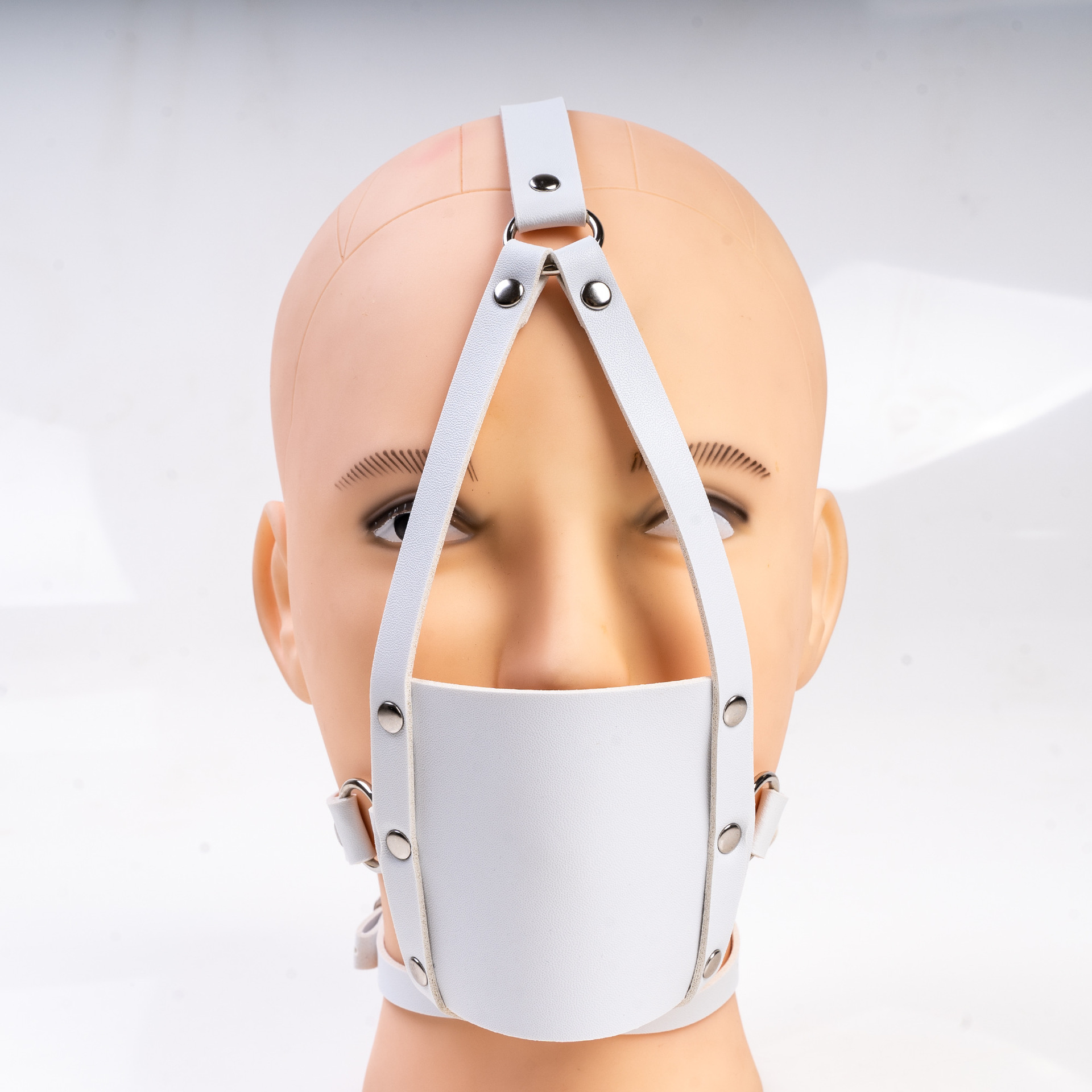 Aisile Adult Novelty Black Harness-Style Anti-Spit Mask Silicone Mouth Ball Soft Rubber Mouth Gag Mouth Restraint Gagging Supplies