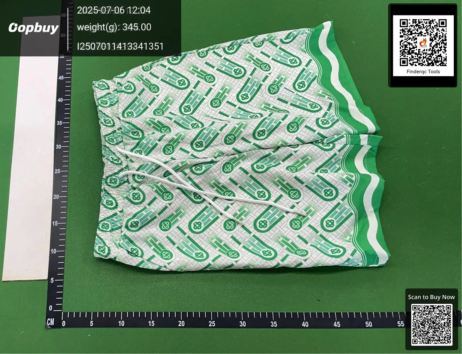 Gucci GG pattern shorts green white