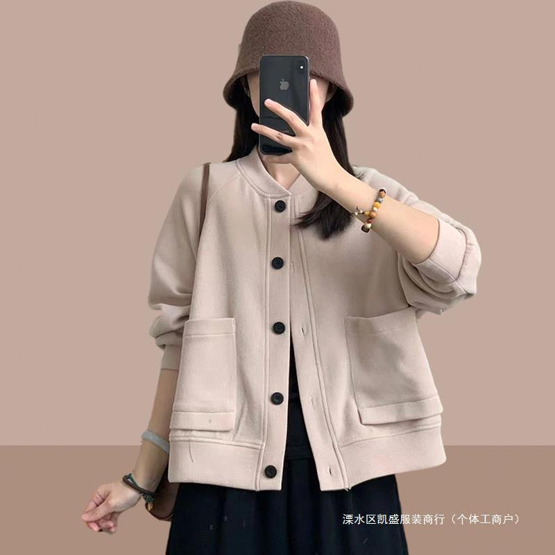 2024 Spring and Autumn New Baseball Suit Women's Short Coat Cardigan Top Short Small Explosions Women's Fashion