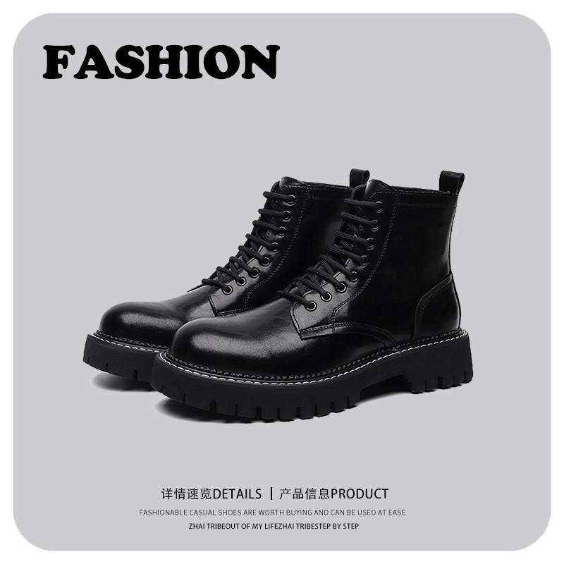 Hong Kong Style Fashion Trend Youth Outdoor Motorcycle Trendy Boots 2023 Summer and Autumn New All-match Retro Tooling Martin Boots