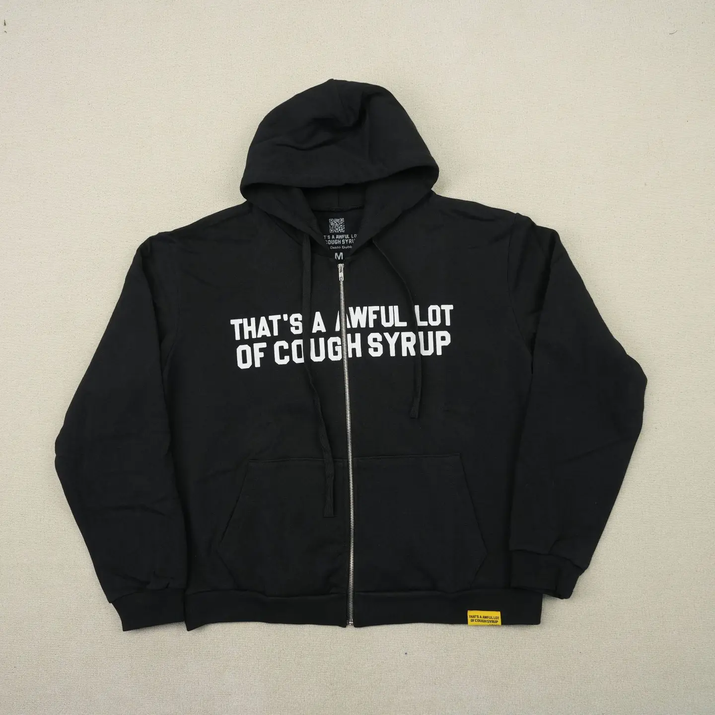 That's a Awful Lot of Cough Syrup Hoodie Trendy Brand Letter Zipper Hooded Sweatshirt
