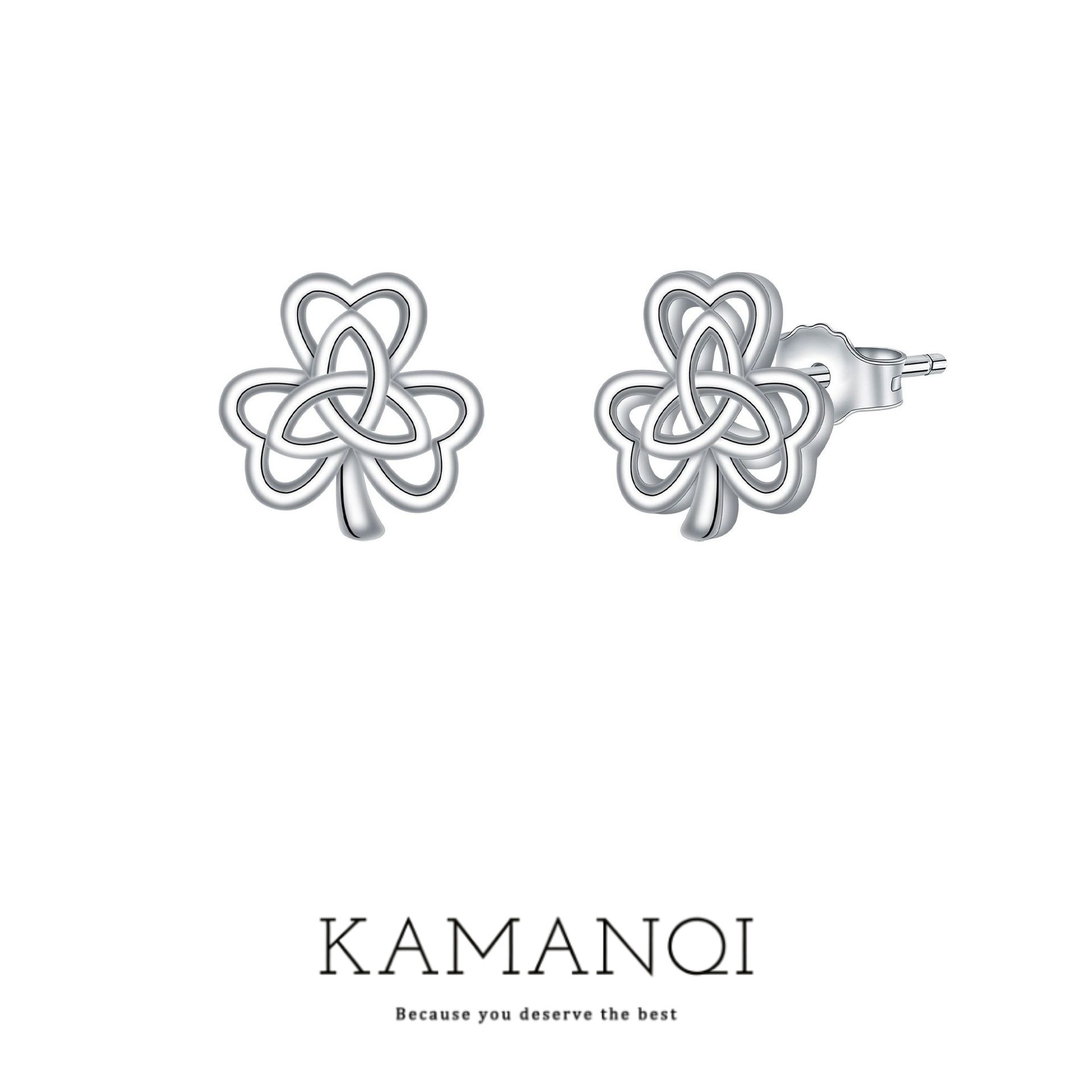 S925 Silver Needle Clover Witch Knot Earrings for Women, Exquisite and Elegant Niche Ear Studs, Light Luxury Lucky Clover Earrings Wholesale