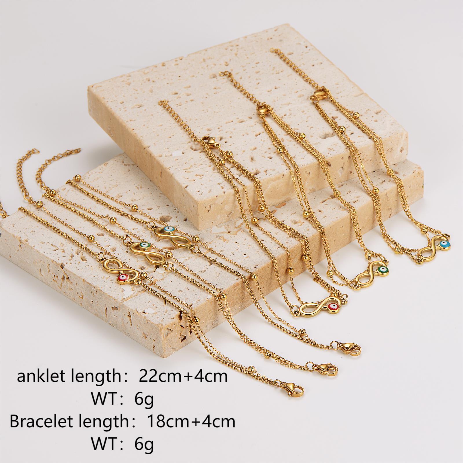 AML Explosions Dopamine Color Female Moon Niche Exquisite Double Layer Overlapping Tassel Beaded Bracelet Anklet
