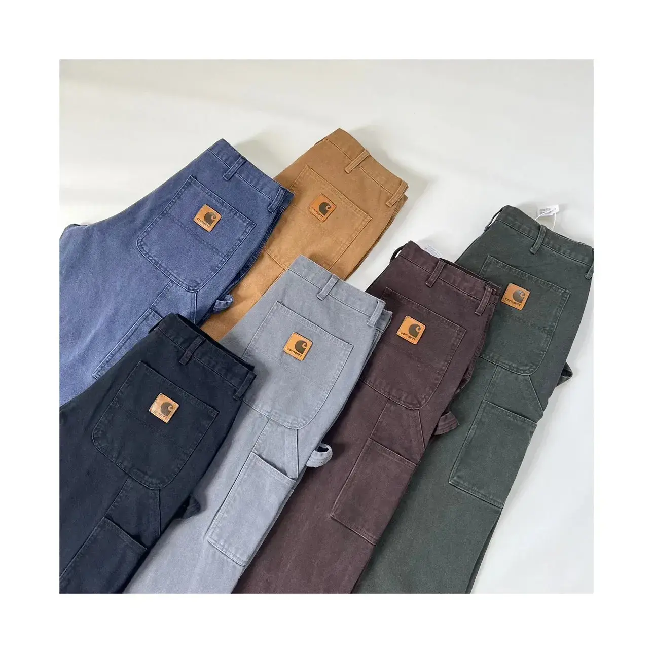 Car B11 Washed Old Vintage Leather Standard Logging Pants Workwear Pants American Retro Straight Casual Japanese Style