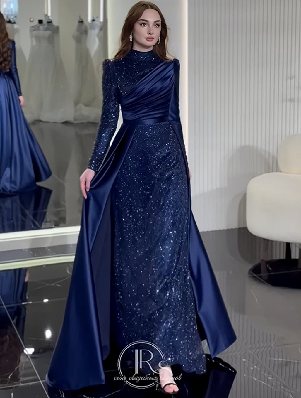 2026 New Autumn European and American Cross-Border Amazon Women's Fashion Design Waist-Cinching Long Solid Color Dress
