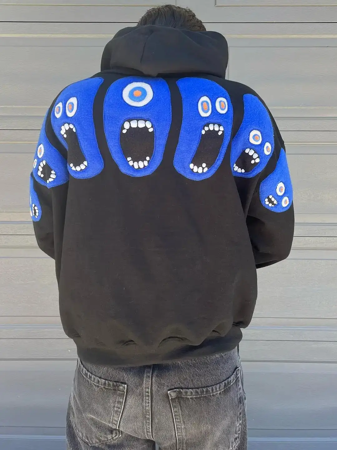Y2k Funny Personality Pattern Loose Knit Hoodies Men