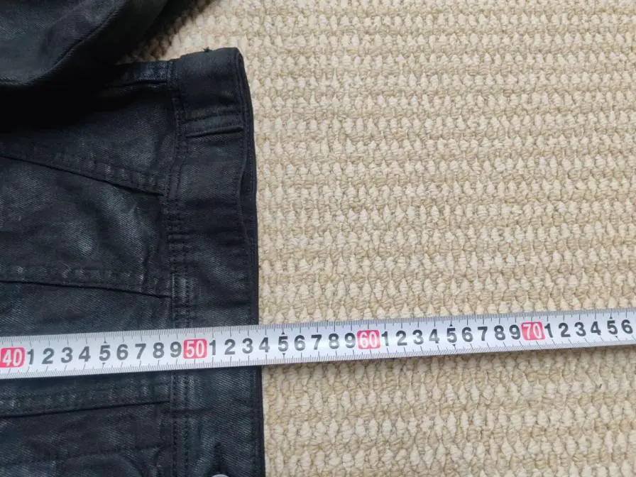 Julius_7 Slim Fit Waxed Denim Jacket Black