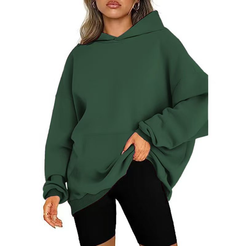 Factory Wholesale European and American Style Drop Shoulder Fleece Hooded Sweatshirts for Men and Women, Supporting Various Small Label Embroidery and Heat Transfer Printing Techniques