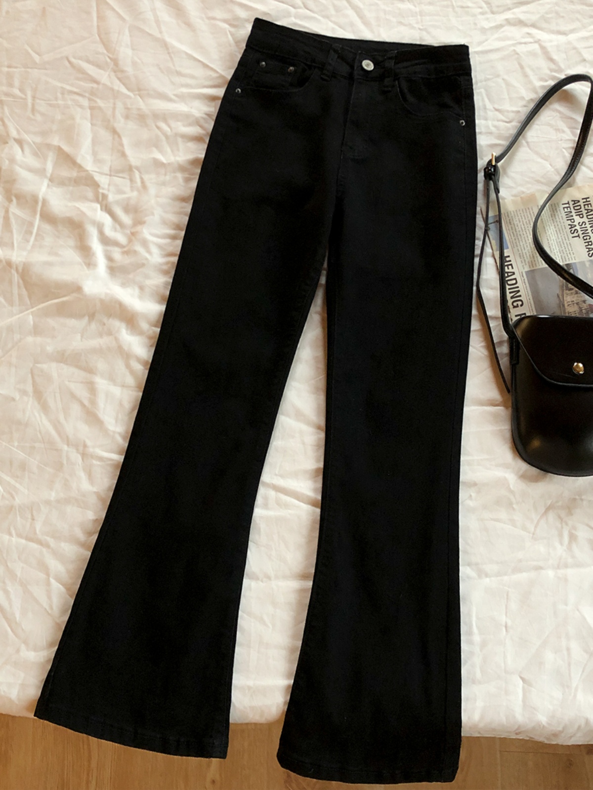 Slightly Chubby Wear Black Jeans for Women Spring & Fall 2025 New Large Size Fat mm Slimming Look Versatile Micro-Flared Pants