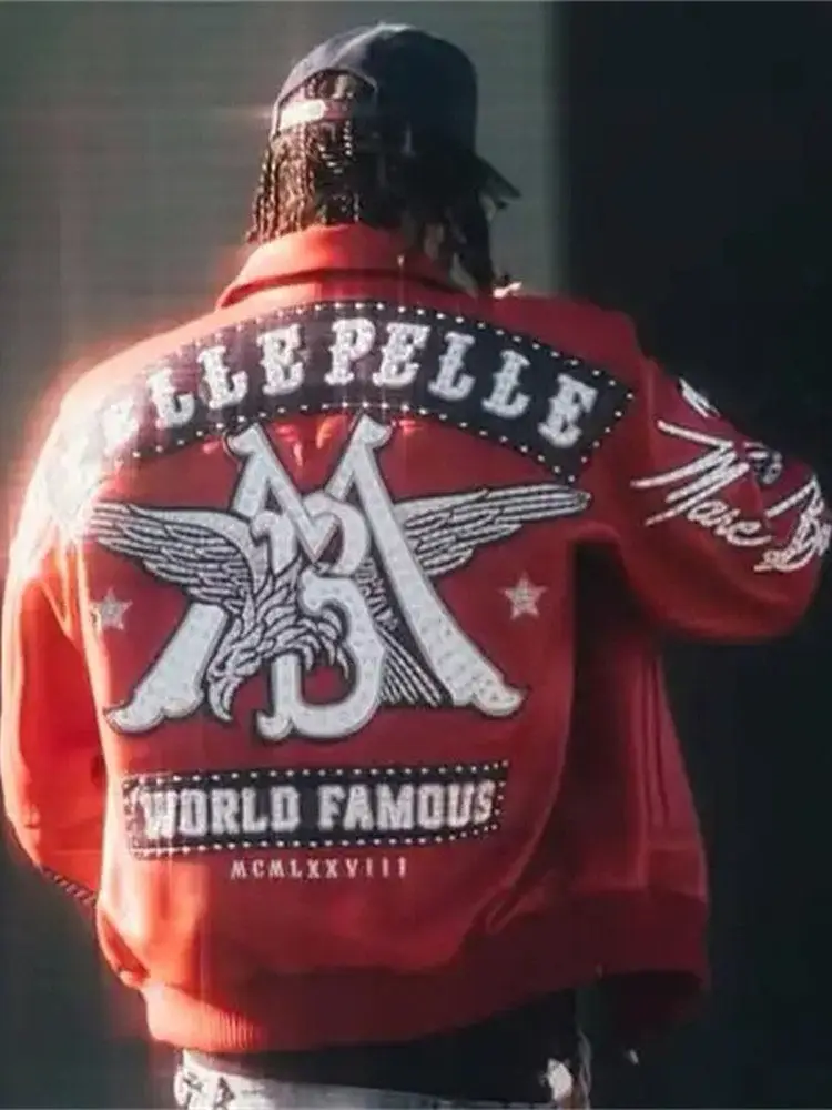 Pelle Pelle's new vintage leather jacket, embroidered pilot jacket, baseball jacket, men's and women's outerwear trend